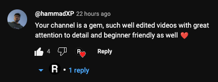 Comment from YouTube