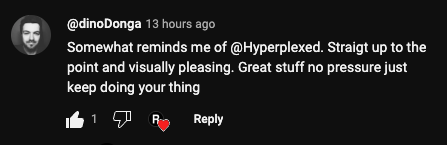 Comment from YouTube